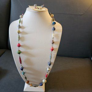 New Recycled Paper Beads Acacia Creation Artisan Necklace Earings Studio Kenya